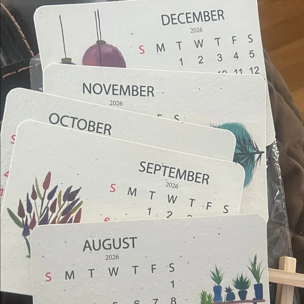 Lush seed farm calendar Mini Easel Stand - Natural Beige